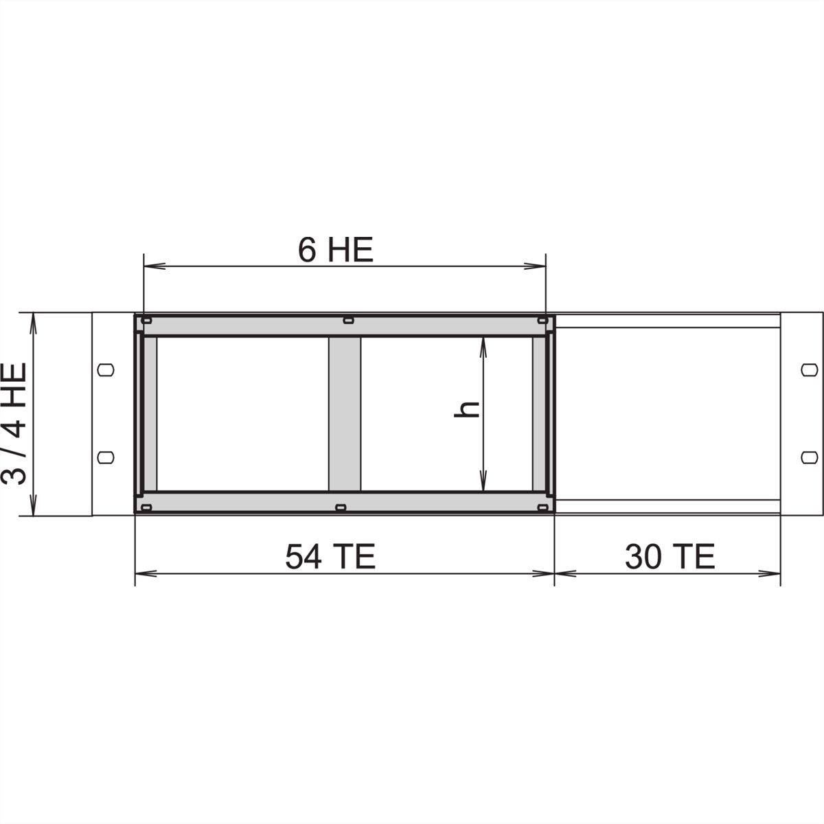 Cage à cartes SCHROFF pour le montage horizontal de cartes, 3 U, 20 CV, rail avant avec lèvre longue
