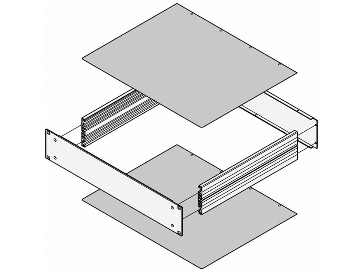 Plaque de recouvrement MultipacPRO SCHROFF, lisse, profondeur 220 mm