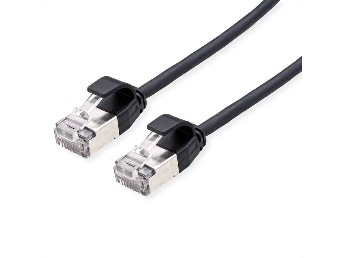 ROLINE U/FTP DataCenter Patchkabel Kat.6A (Class EA), LSOH, slim, schwarz, 1,5 m