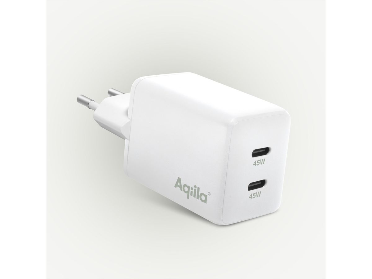 Aqiila UCB-C Ladeadapter W2 , 45W, 2x USB-C