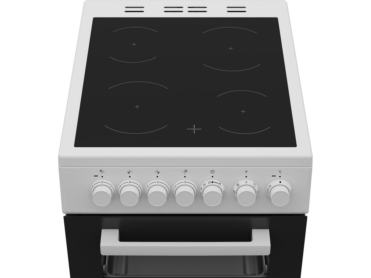 Beko Cuisinière électrique FSM57100GW avec plaque vitrocéramique