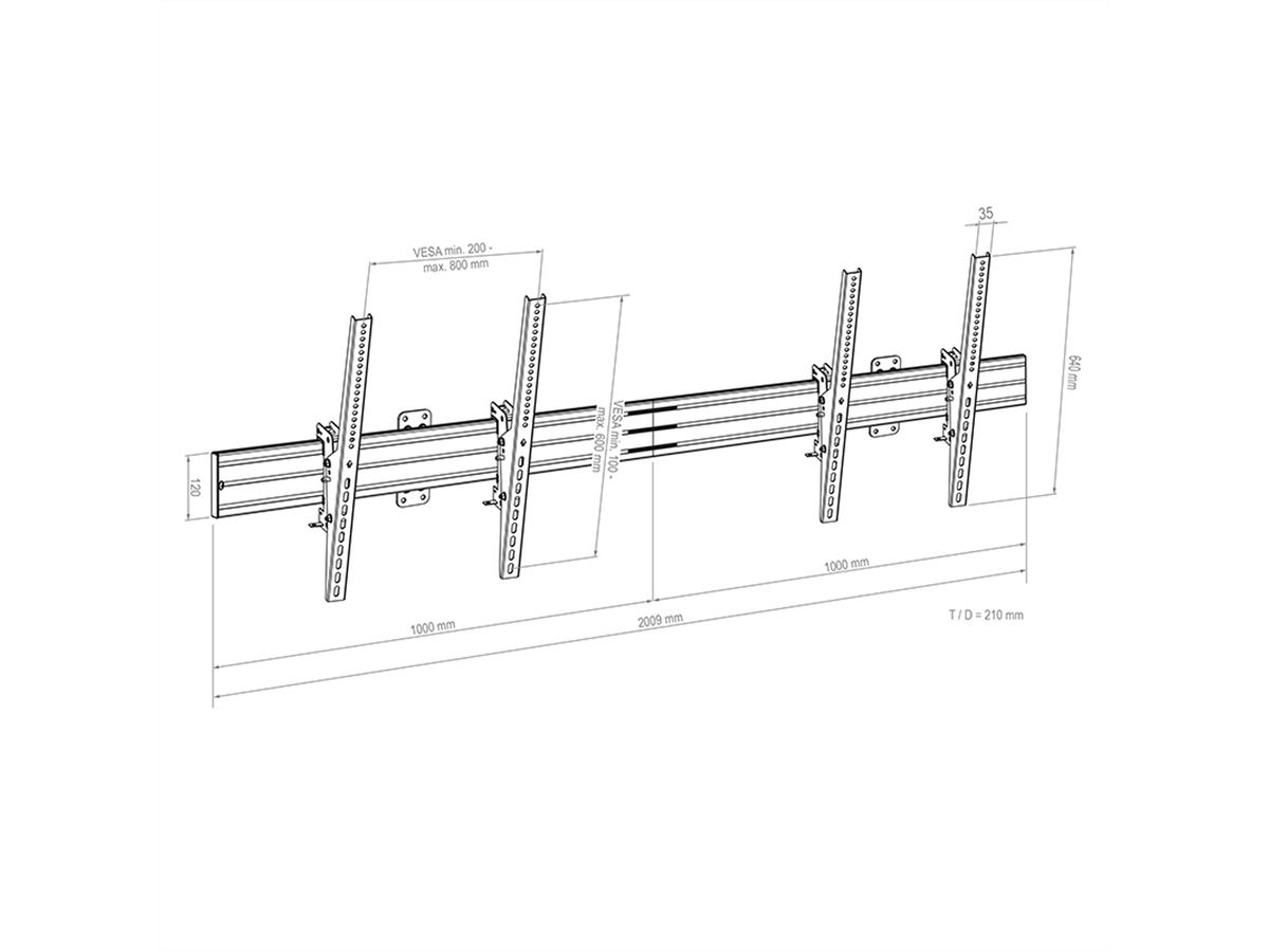 Hagor Support mural CPS Wall 2x55-65