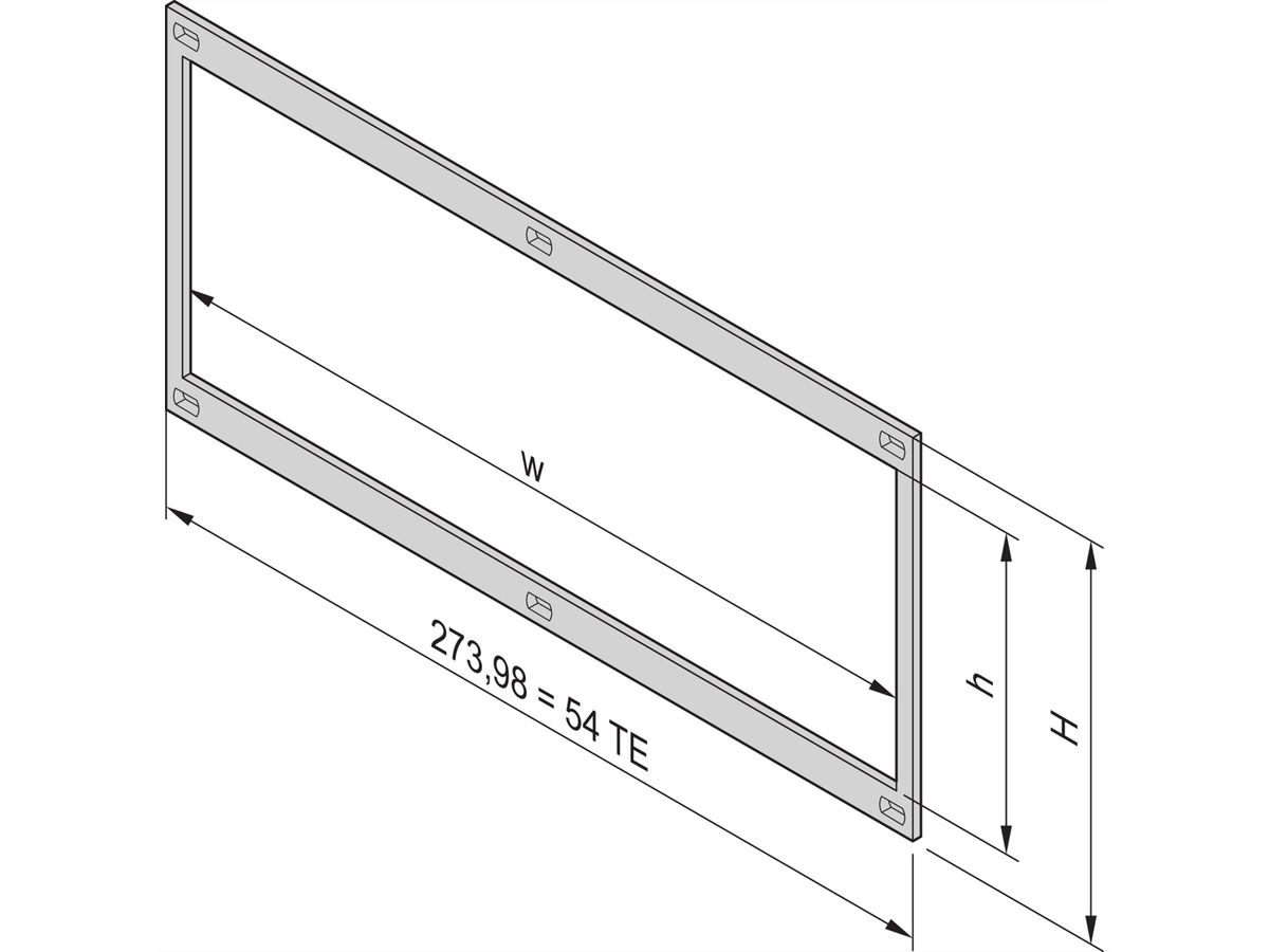 SCHROFF Cadre frontal, non blindé pour montage de tableaux horizontaux, 4 U, 28 HP