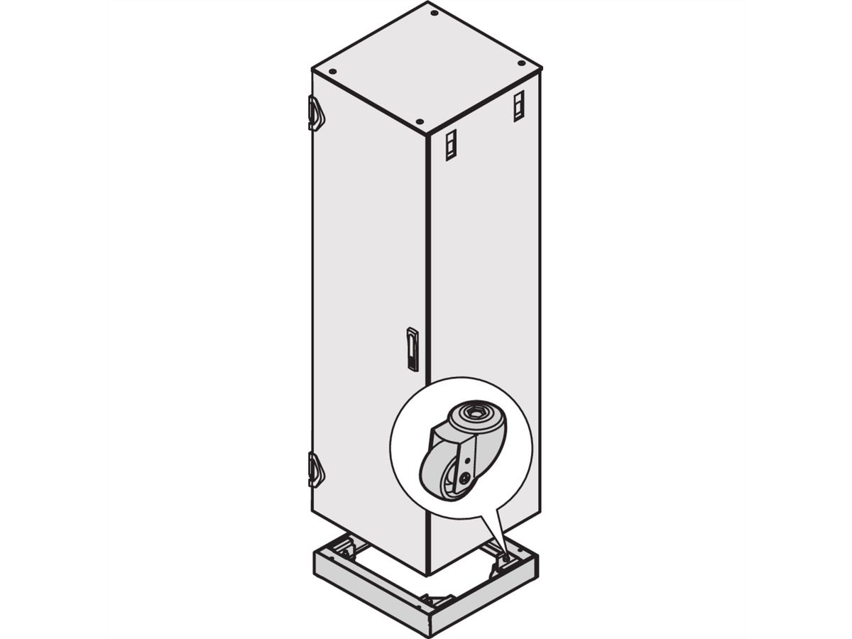 SCHROFF Sockel, fahrbar - SOCKEL FAHRB. 600B 900T 7021