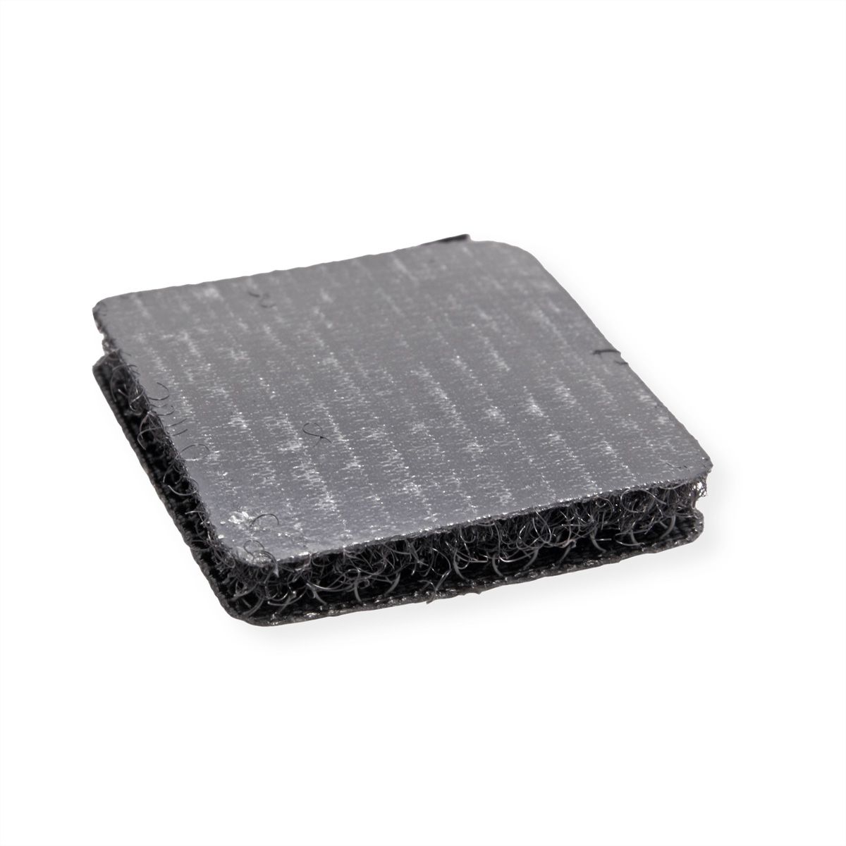 VELCRO® Boutons carrés 25x25mm x 24 noirs, crochets & velours autocollants