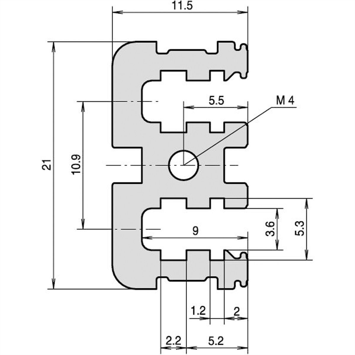 SCHROFF Modulschiene mitte, Typ VT - MODULSCH. MITTE 1MT VT