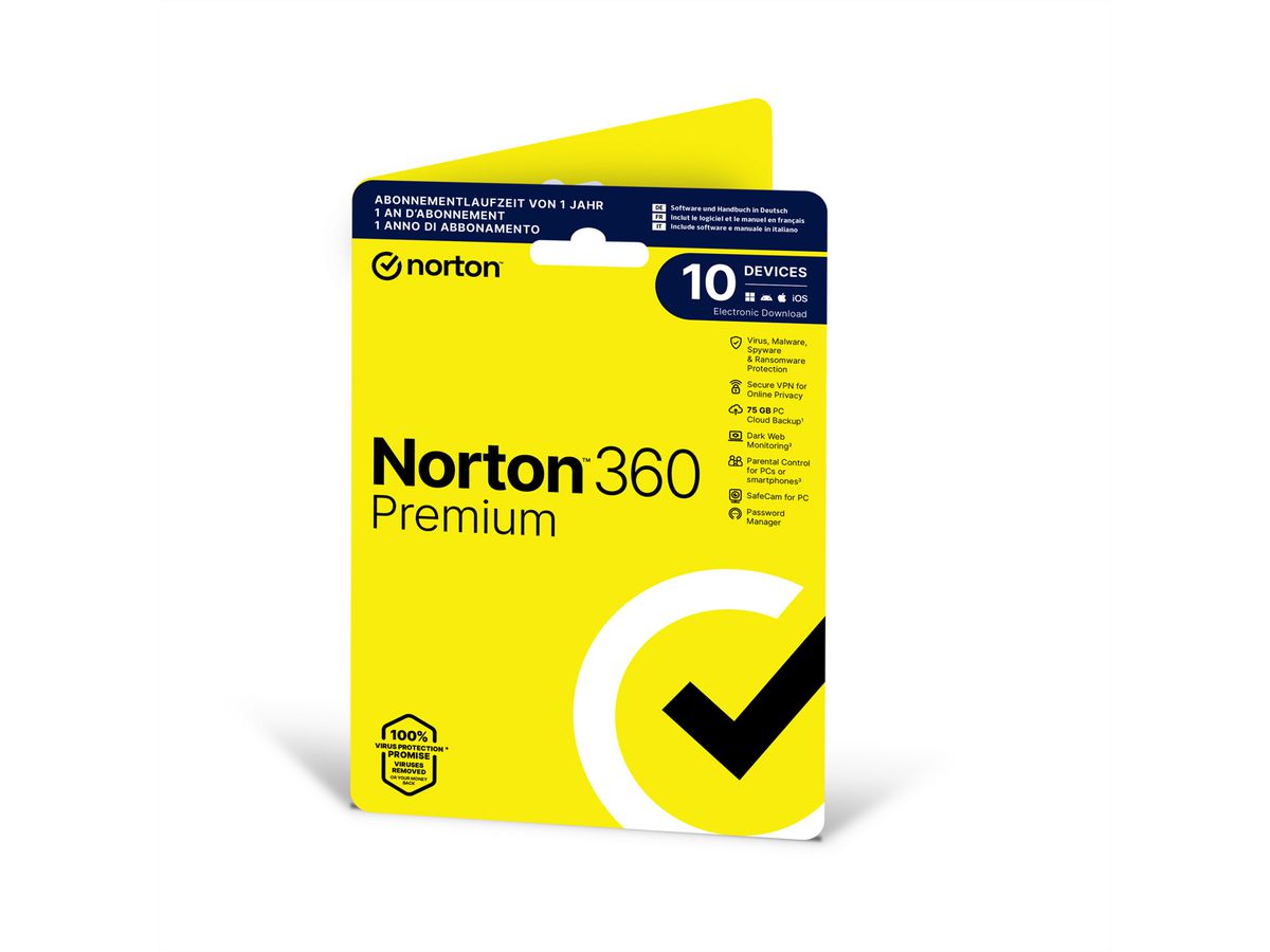 Norton 360 Premium 10 Device, 75GB, 12 Monate