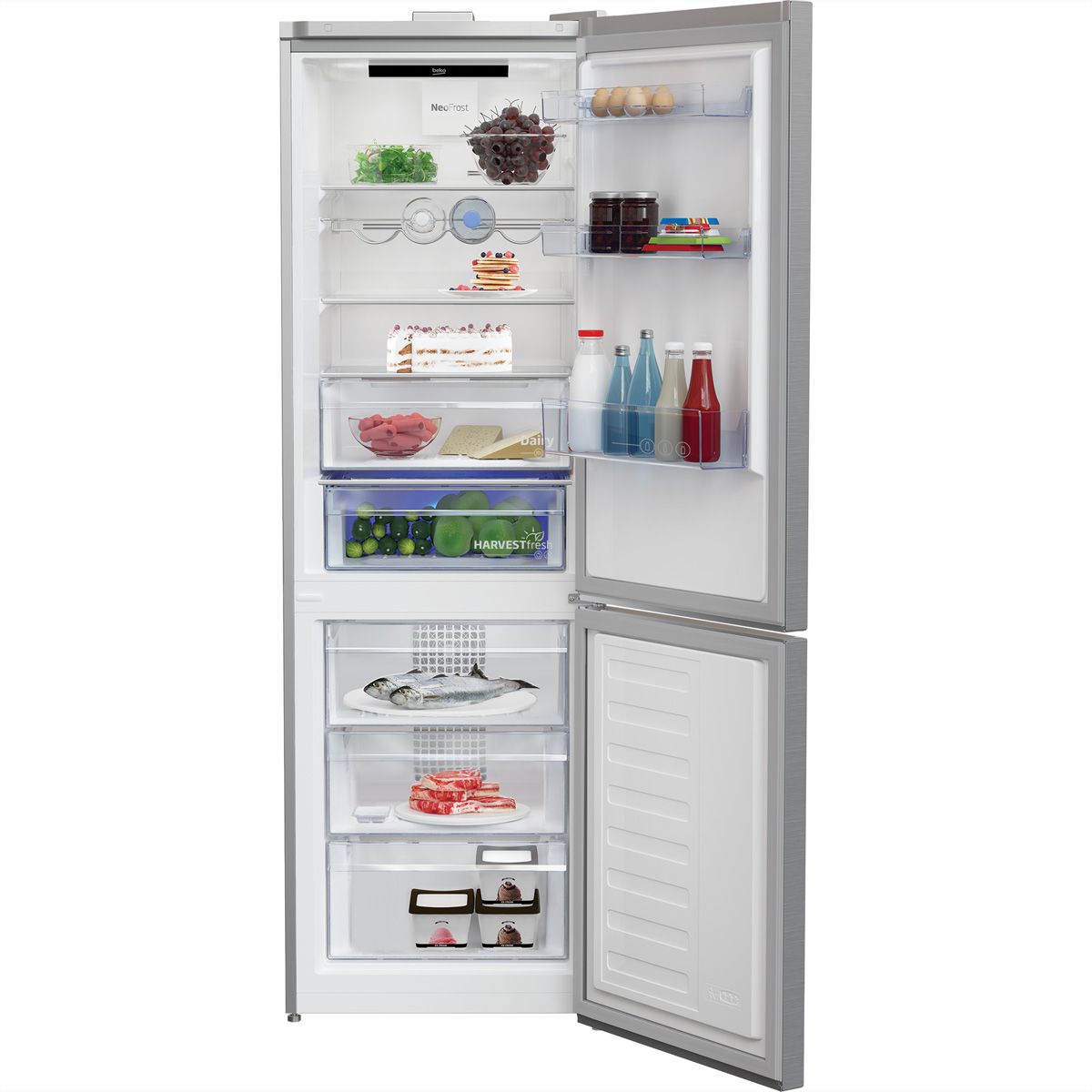 Beko Réfrigérateur-congélateur KG710, 325l, B, Titanium Inox
