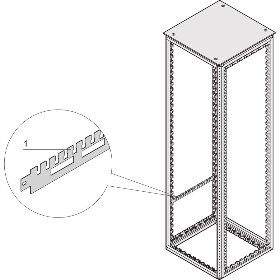 SCHROFF Kabelabfangschiene für die Schranktiefe - KABELABFANGSCHIENE 900T (2X)