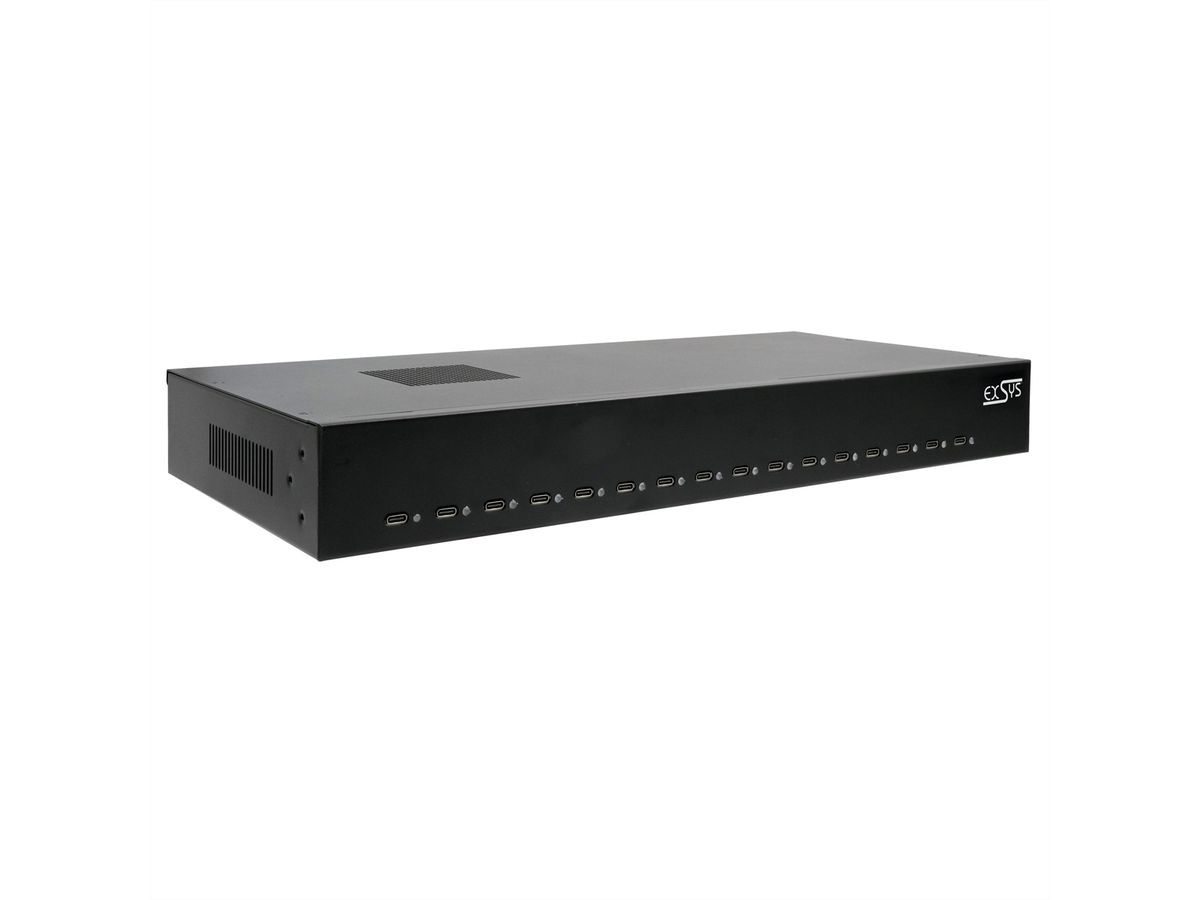 EXSYS EX-11016 16 Port USB-C Highpower Ladestation 480W