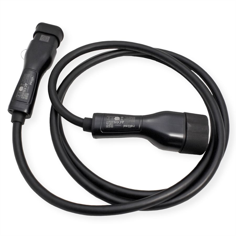 ROLINE E-Auto Ladekabel Typ2, 3-phasig, 480VAC (3P+N+E), 32 A, 22 kW, 3 m