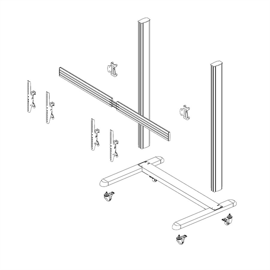 Hagor mobile Système de stand CPS mobile Stand 2x 55-65