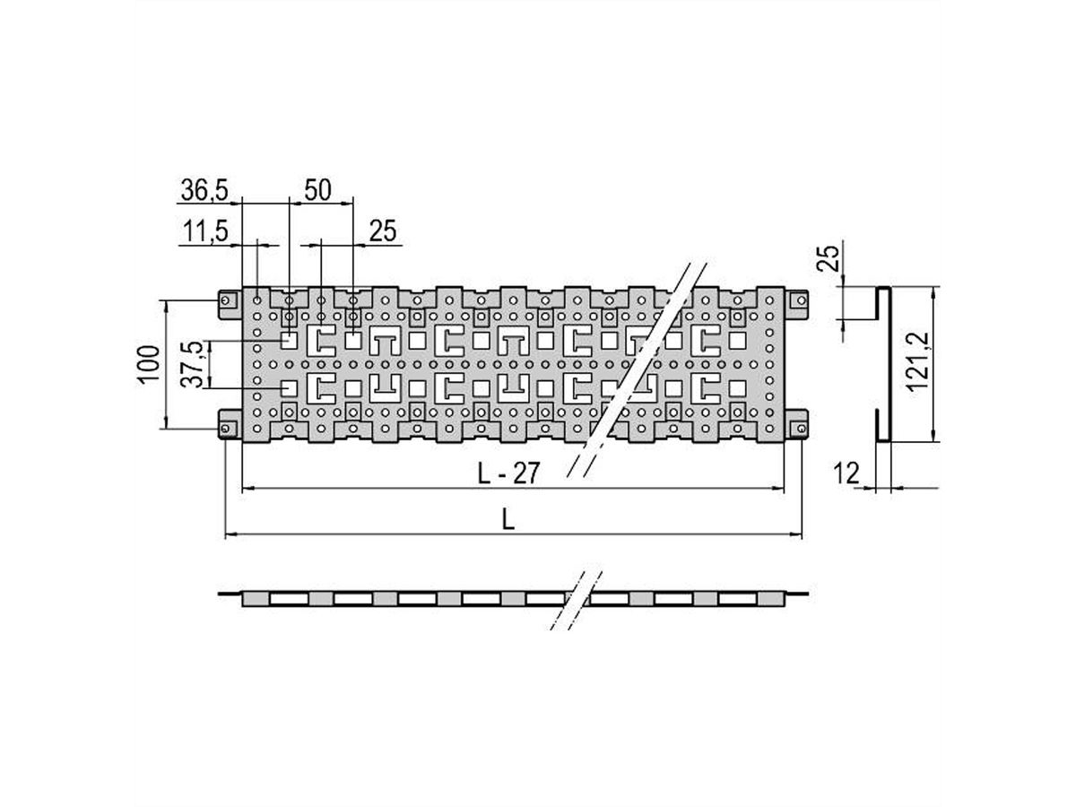 SCHROFF Varistar Depth Member, 3 rangs, 600D, Aluzinc