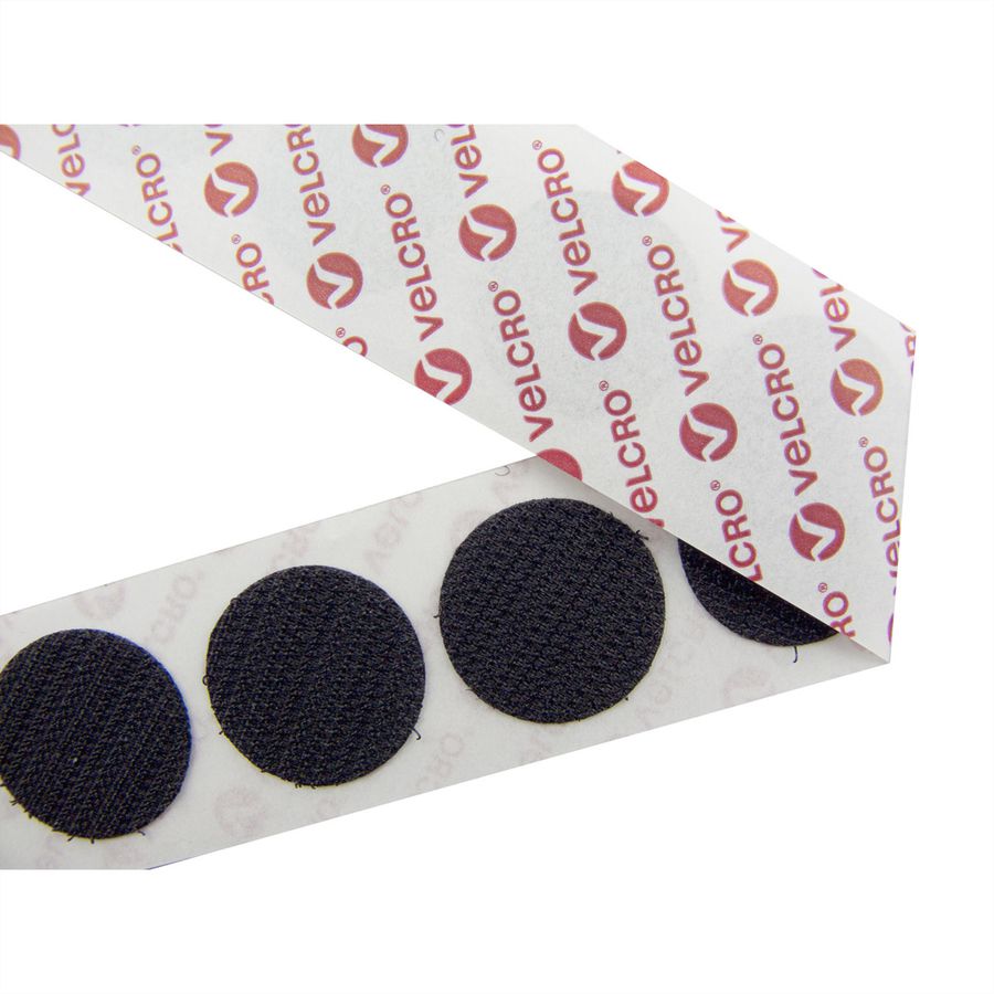 VELCRO® Boutons ronds 19mm x 125 blancs, crochets autocollants