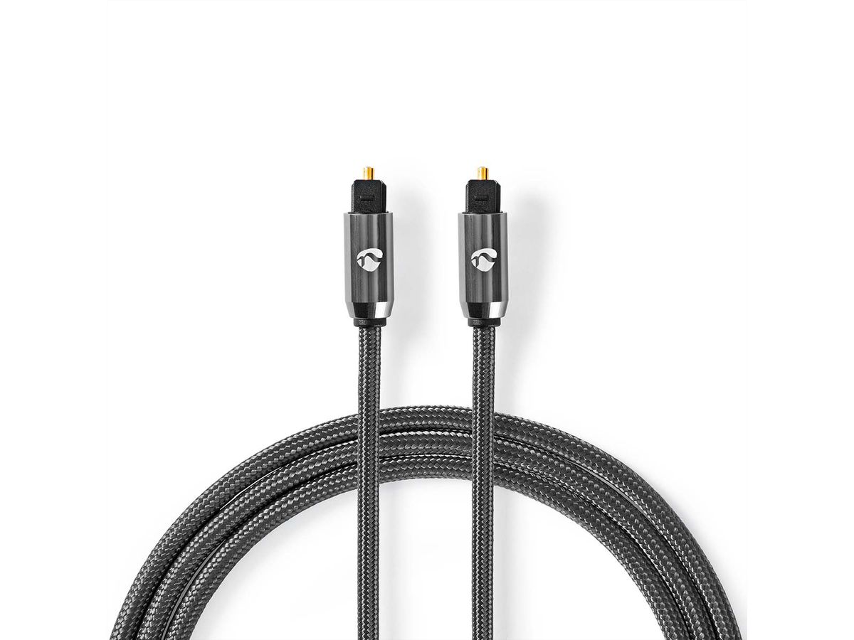 Câble audio optique Nedis, 2x Toslink, ST/ST, gris, 5 m