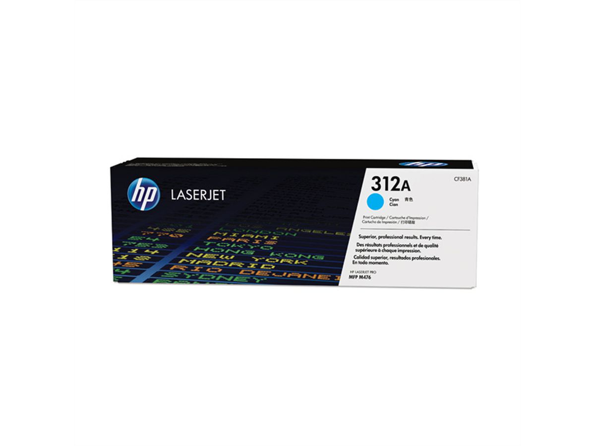 CF381A (312A), HP Color LaserJet Druckkassette cyan, ca. 2.700 Seiten, für HP Color LaserJet Pro MFP M476dn, M476dw, M476nw