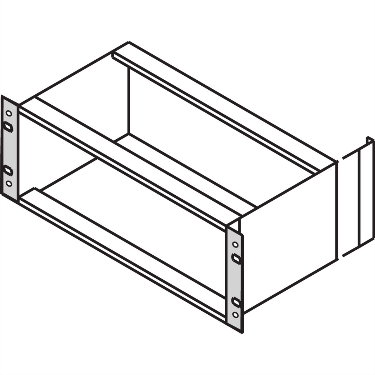 SCHROFF 19"-Winkel Typ F mit / ohne Grifflöcher für Textildichtung - 19"WINKEL 9HE M.GR. 2STK