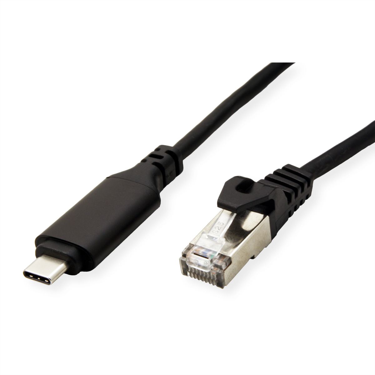 ROLINE USB-C zu Gigabit Ethernet Konverterkabel, schwarz, 3 m
