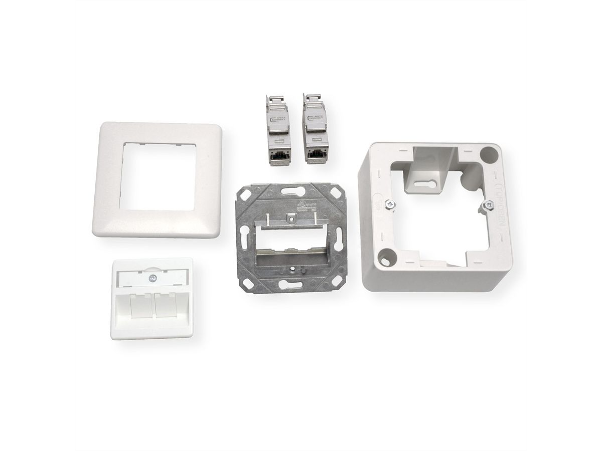 BTR Prise murale BC module 2 ports E-DAT, Cat.6 (Classe E)