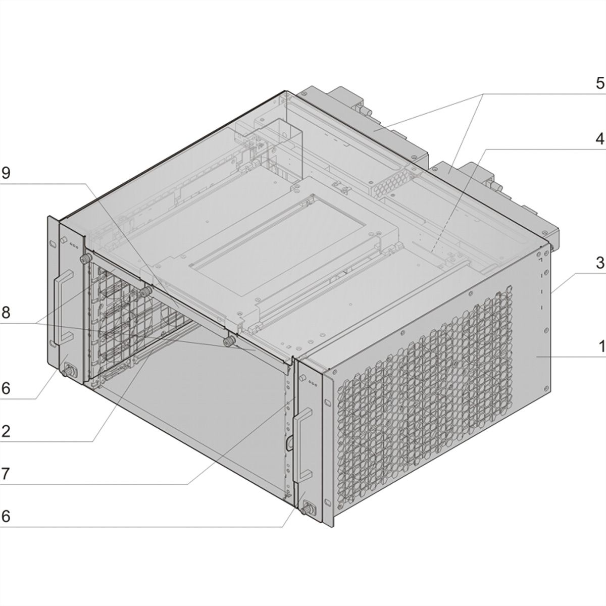 SCHROFF 5 HE, 6 Slot, mit PEM - ATCA SYSTEM 5HE 6S RAD