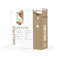 VELCRO® Crochets & velours 20mmx10m noir, bande à coudre et à coller