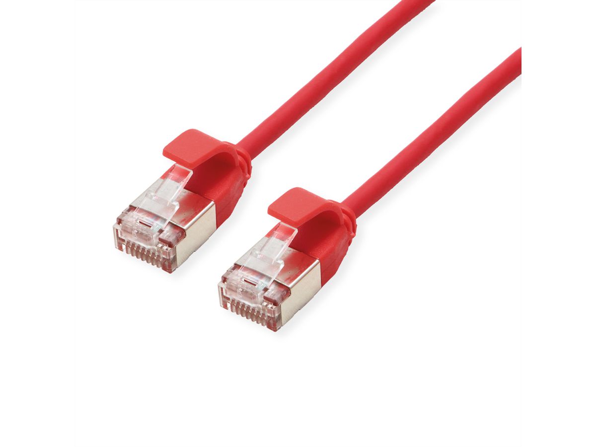ROLINE U/FTP DataCenter Patchkabel Kat.6A (Class EA), LSOH, slim, rot, 0,3 m