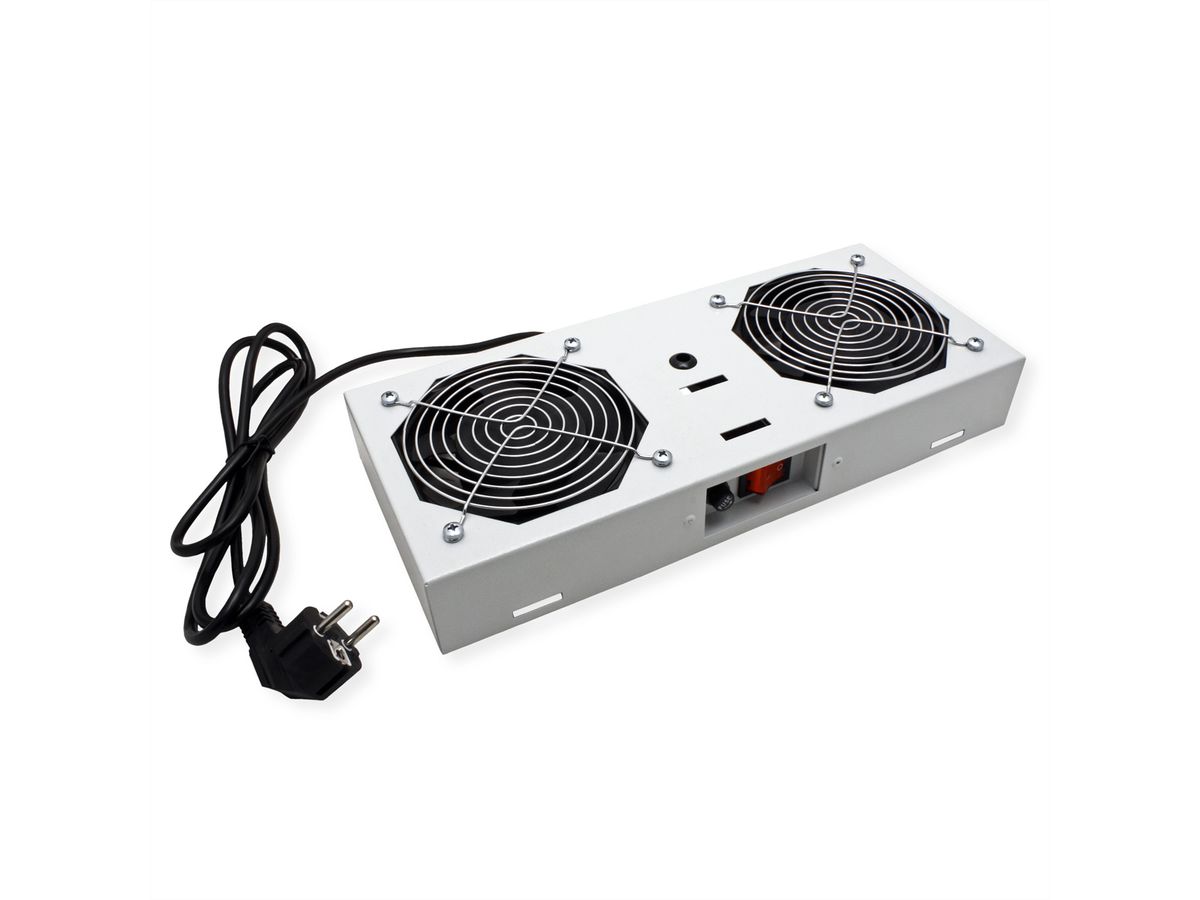 ROLINE Lüftereinheit 2 Lüfter, für 19-Zoll Wandgehäuse grau