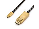 ROLINE GOLD USB Typ C - DisplayPort Adapterkabel, v1.2, ST/ST, 2 m