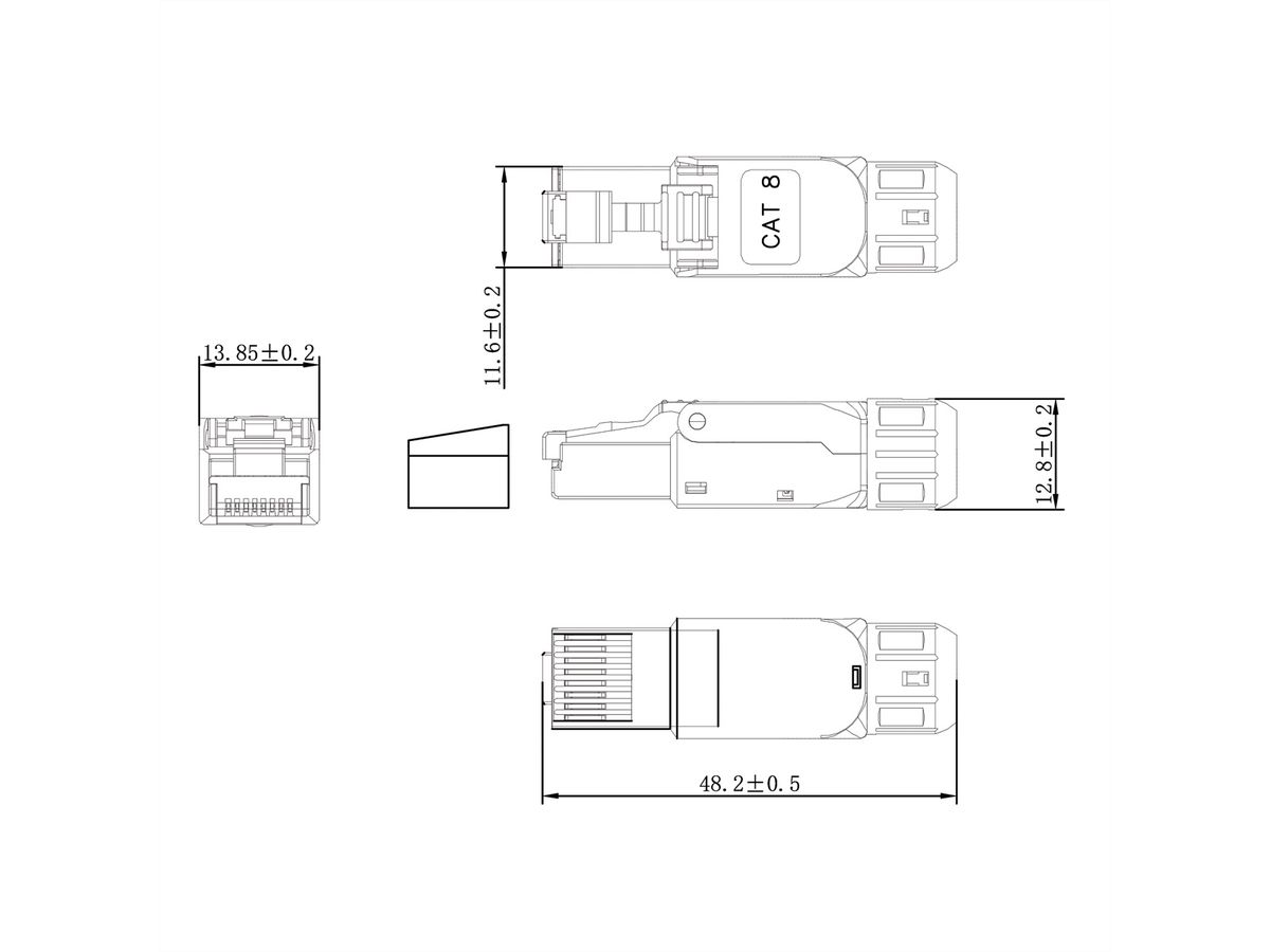 VALUE Feldkonfektionierbarer RJ-45-Stecker Cat.8 (Class I)