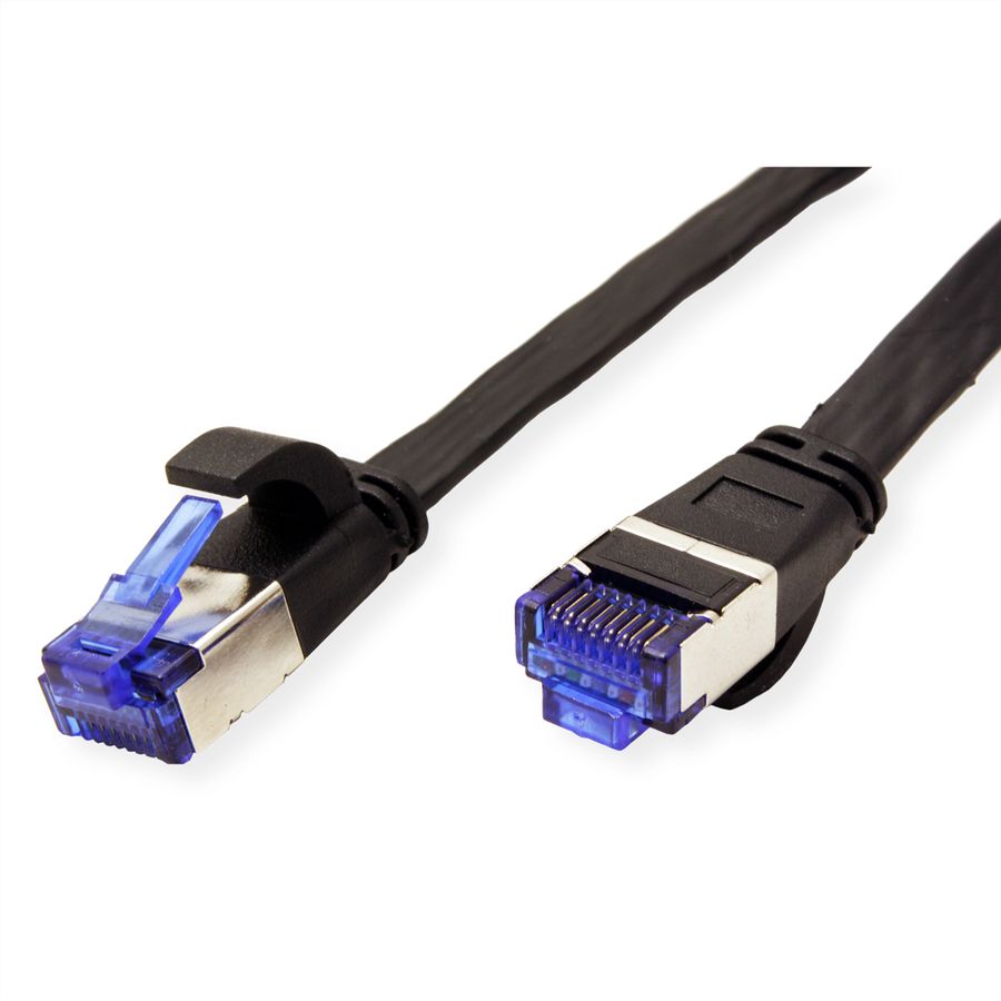 VALUE Patchkabel Cat.6A (Class EA) FTP, extra-flach, schwarz, 5 m