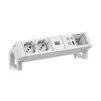 BACHMANN DESK2 white 2xP40 1xinterrupteur 1xUSB A/C 22W 1xCM 0,2m GST18