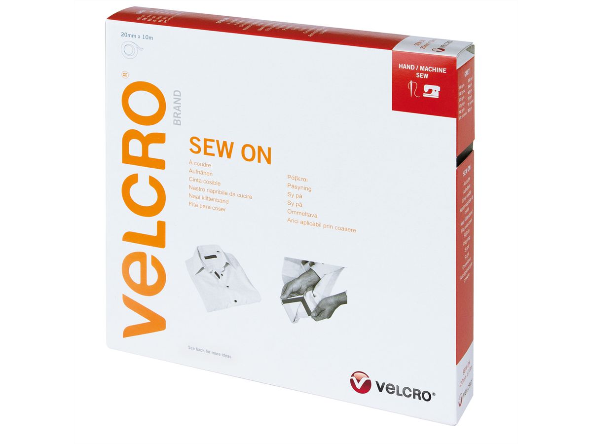 VELCRO® Crochets & velours 20mmx10m gris, bande à coudre