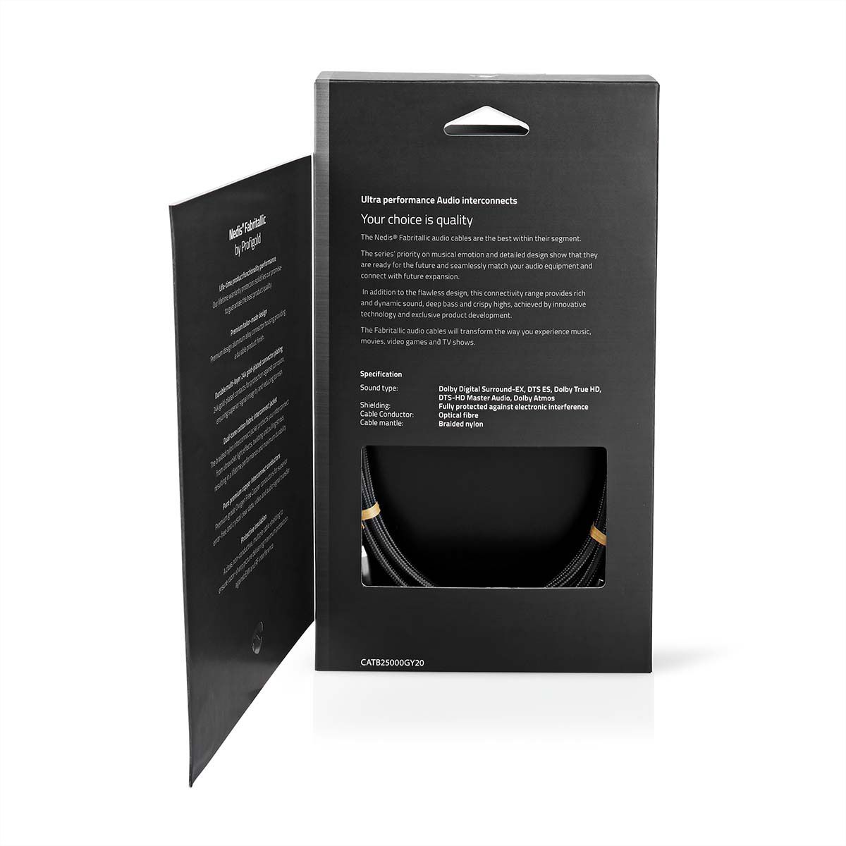 Nedis Optisches Audiokabel Toslink, ST/ST, grau, 2 m