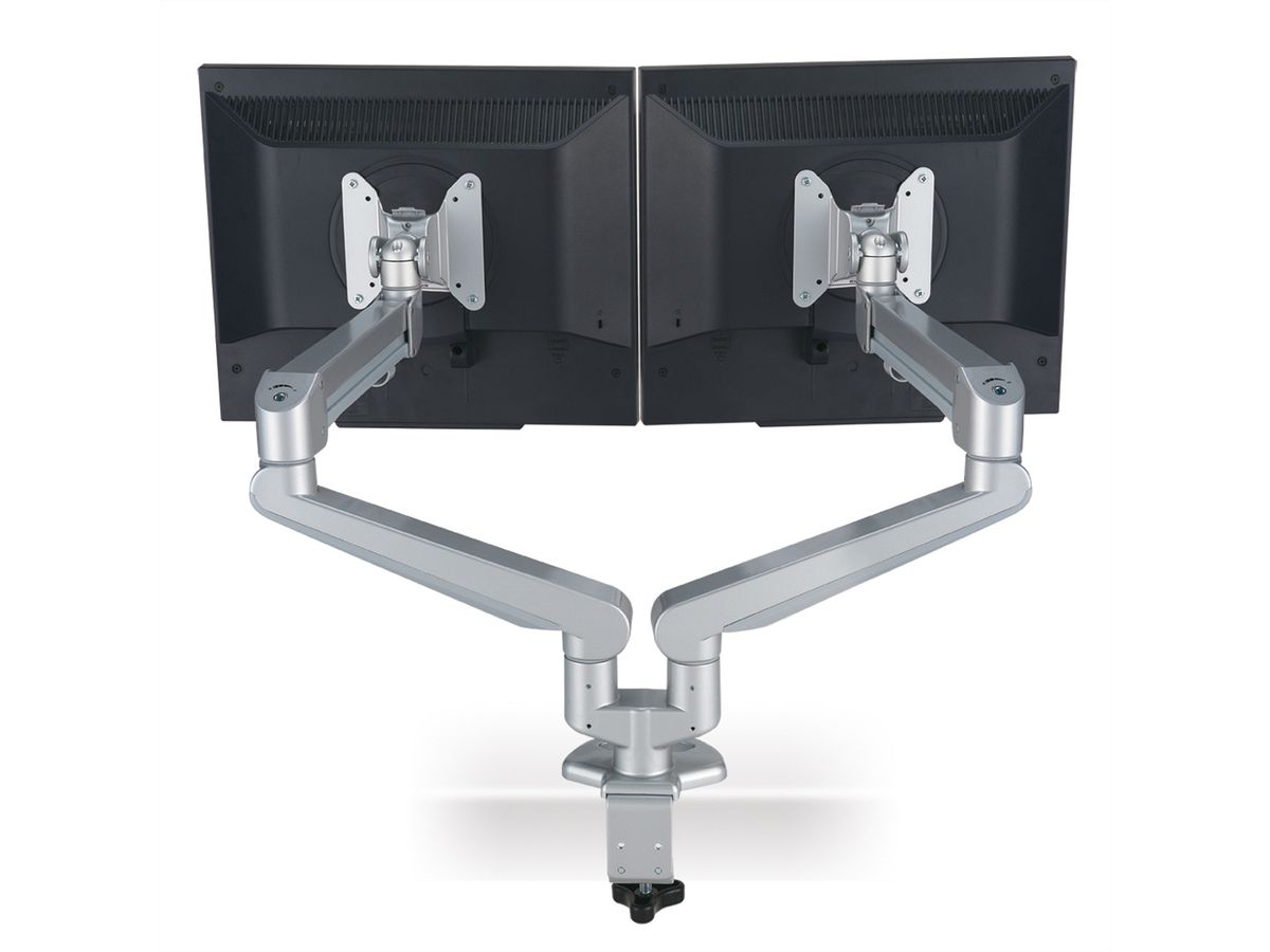 ROLINE Support double LCD pneumatique, 2 articulations, pivot