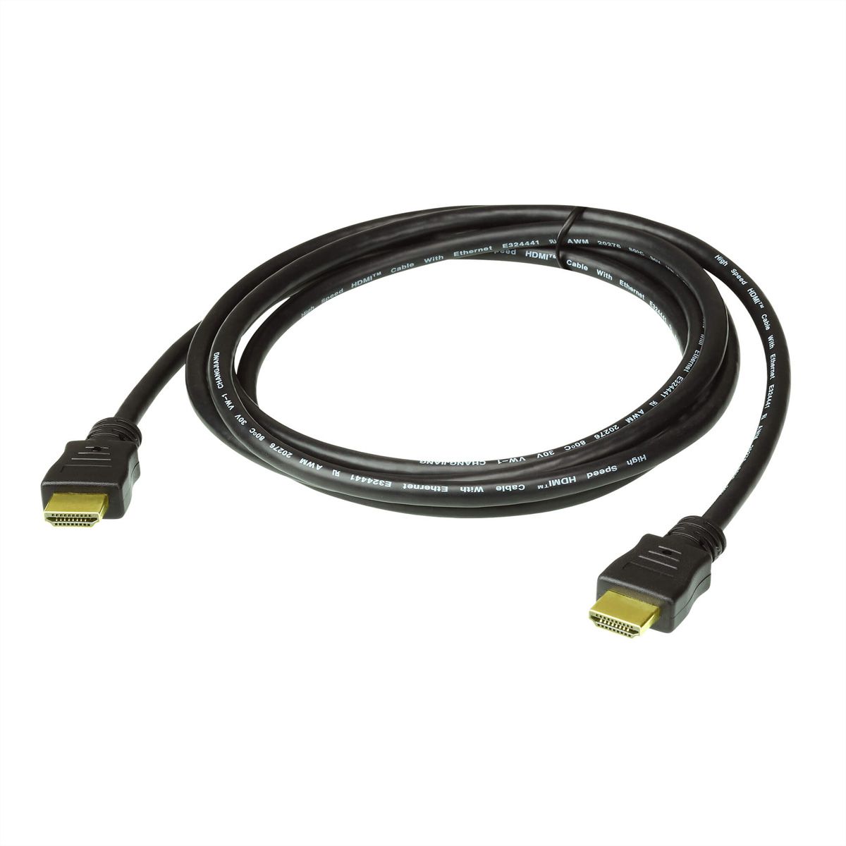 ATEN 2L-7D01H High Speed True 4K HDMI Kabel mit Ethernet, schwarz, 1 m