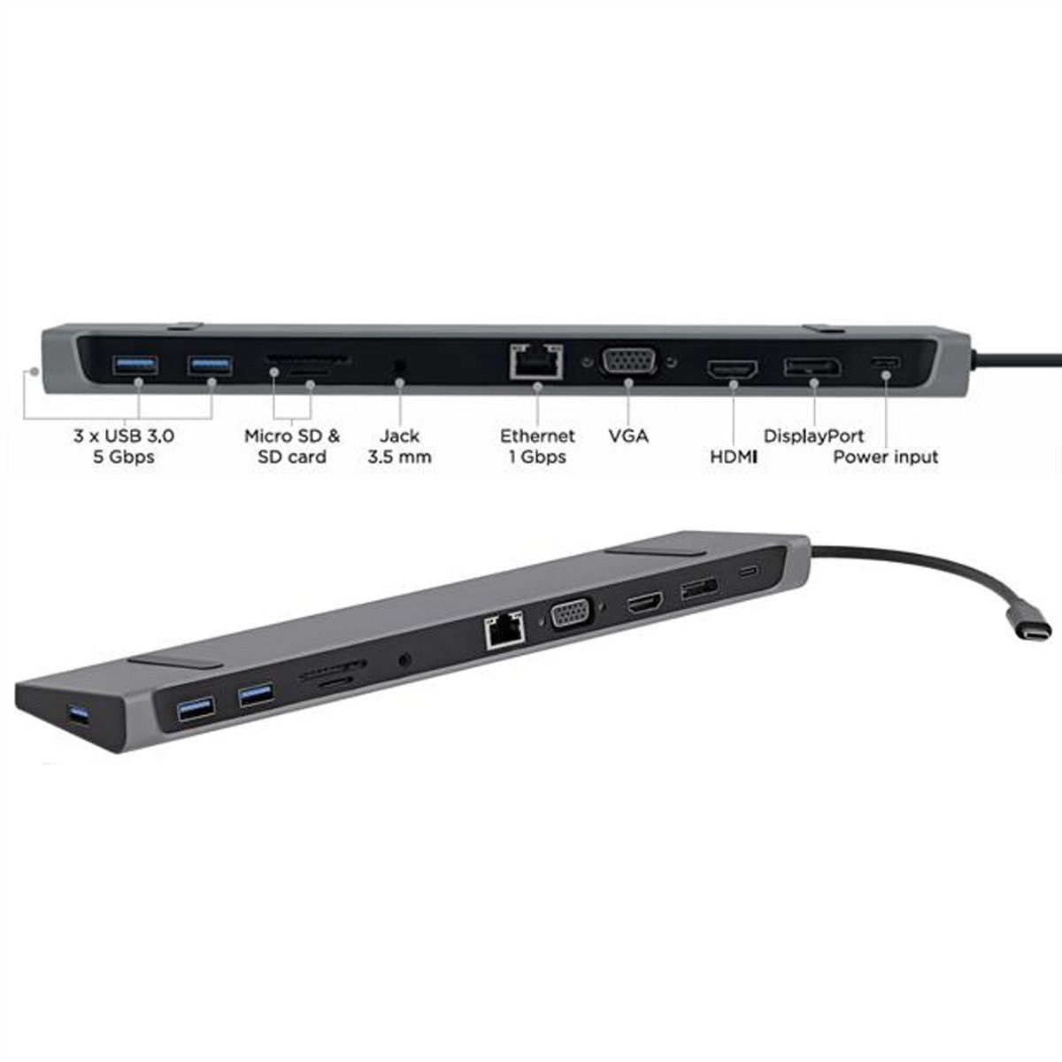 T'nB Dockingstation 11 in 1, 1x HDMI 4K, 1x DP, 1x PD, 3x USB A 3.0