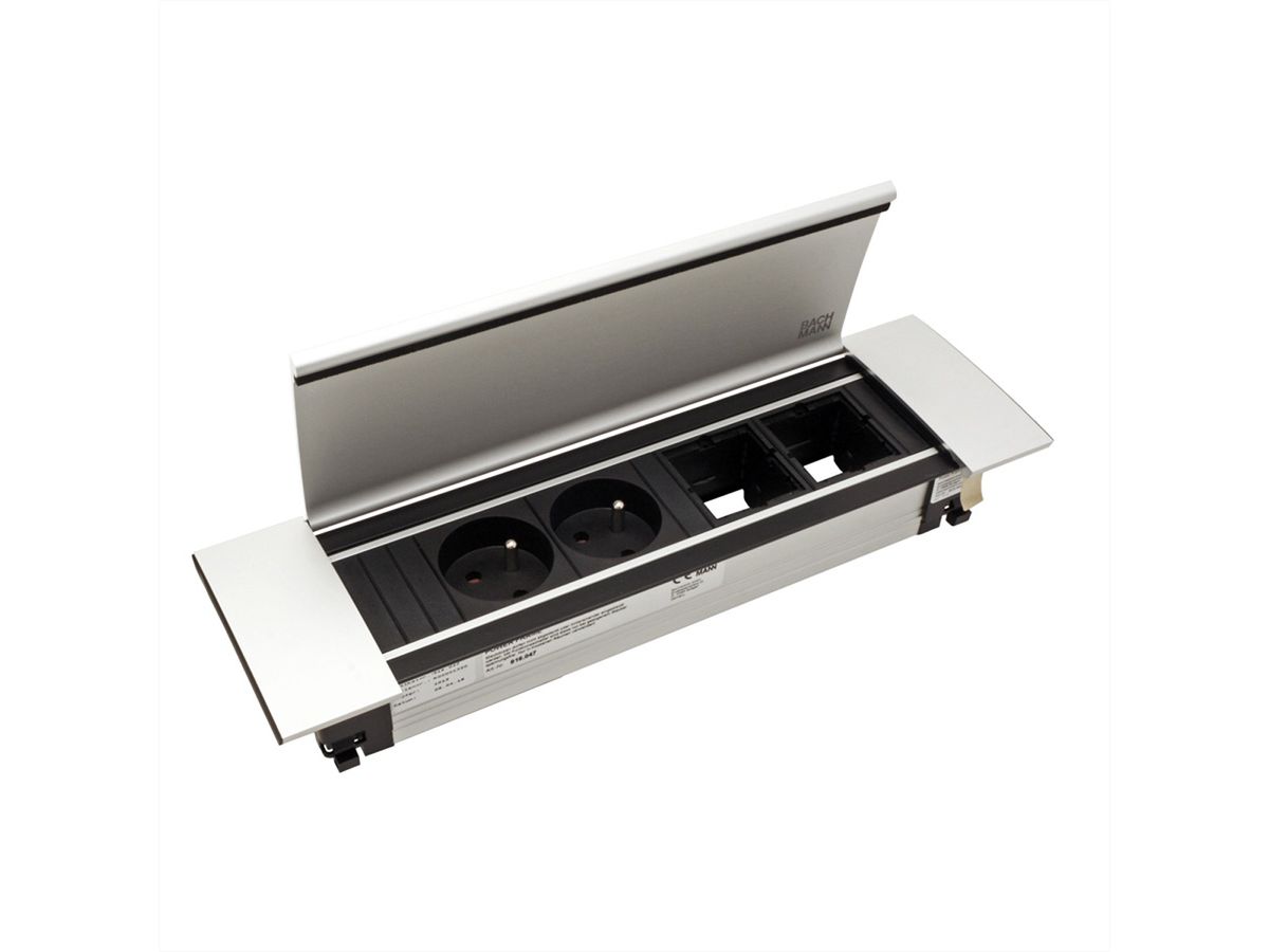 BACHMANN POWER FRAME COVER Medium 4-fach, silberfarben