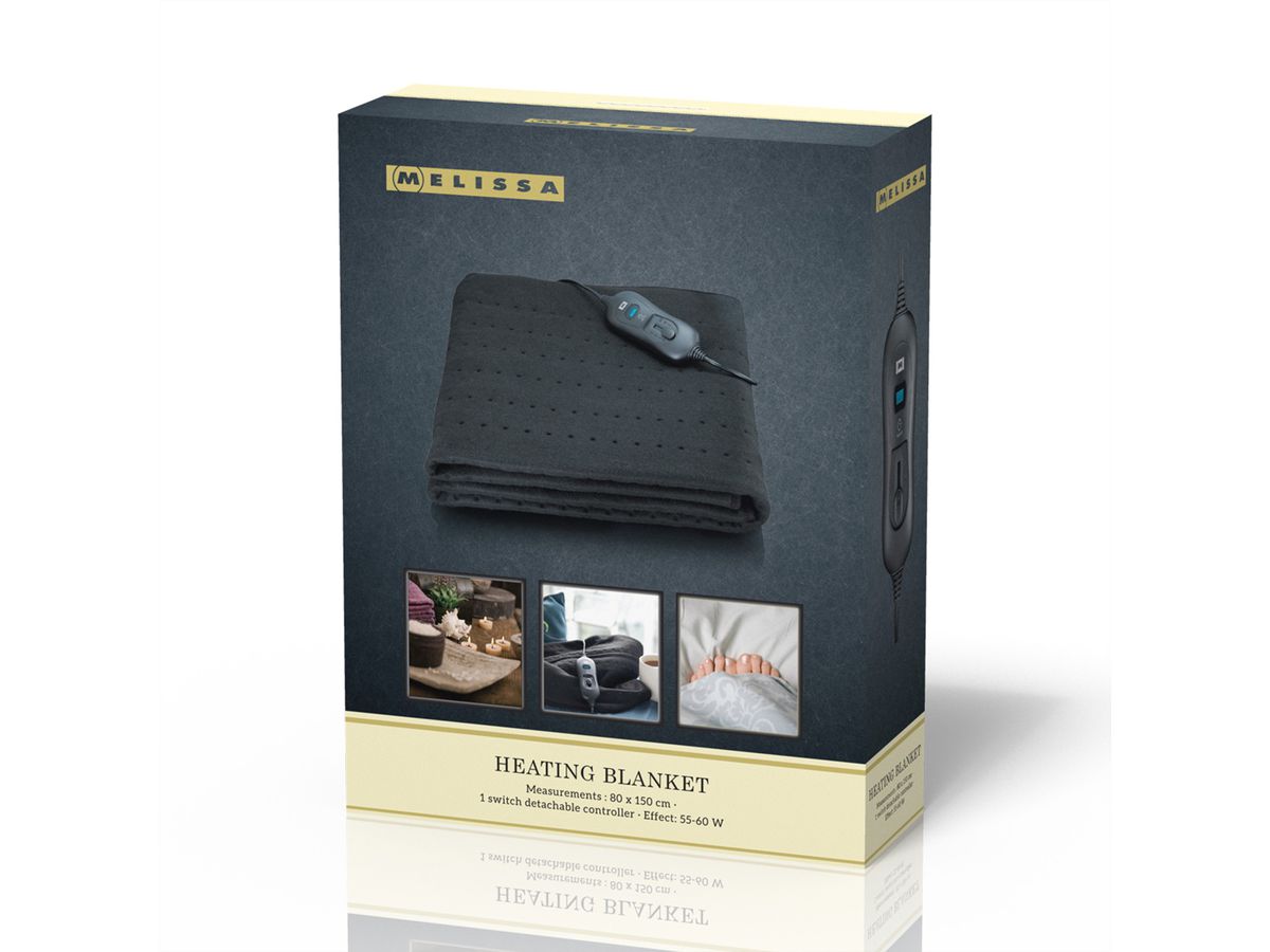 Couverture électrique Melissa 16760050, 80 x 150, 55-60W, noir