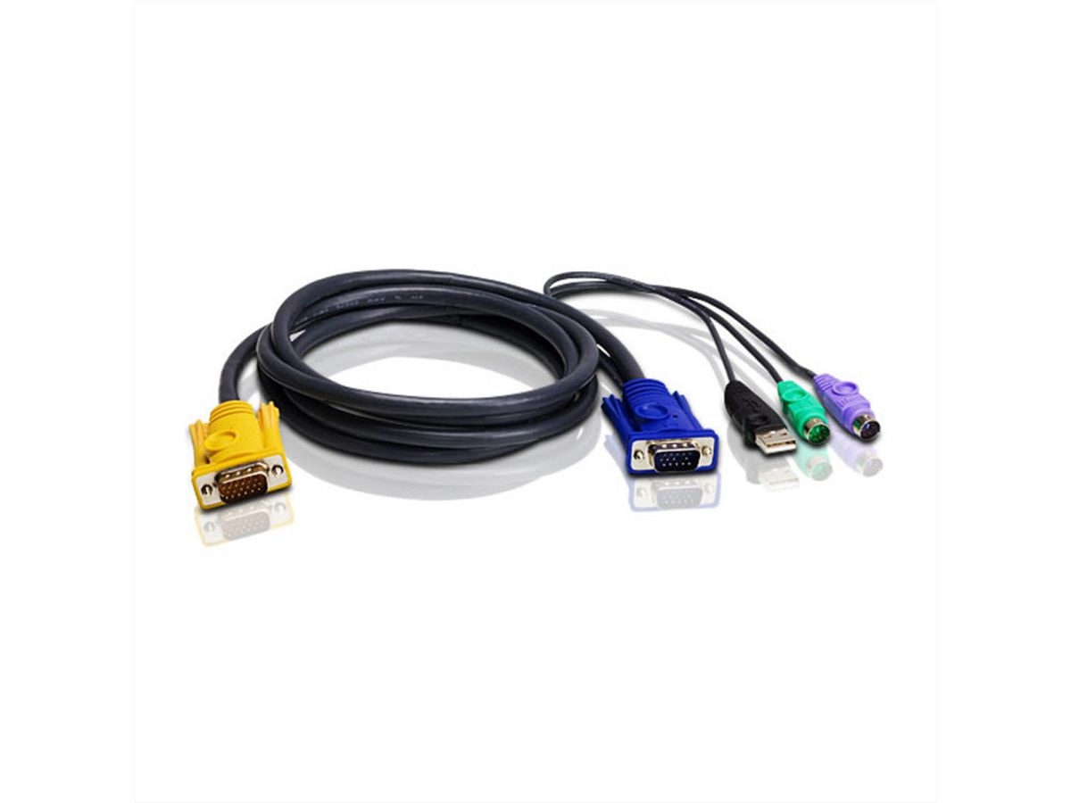 ATEN 2L-5303UP Câble KVM USB PS/2 , noir, 3 m