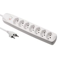 BLANK Steckdosenleiste, 7 x T13, weiss