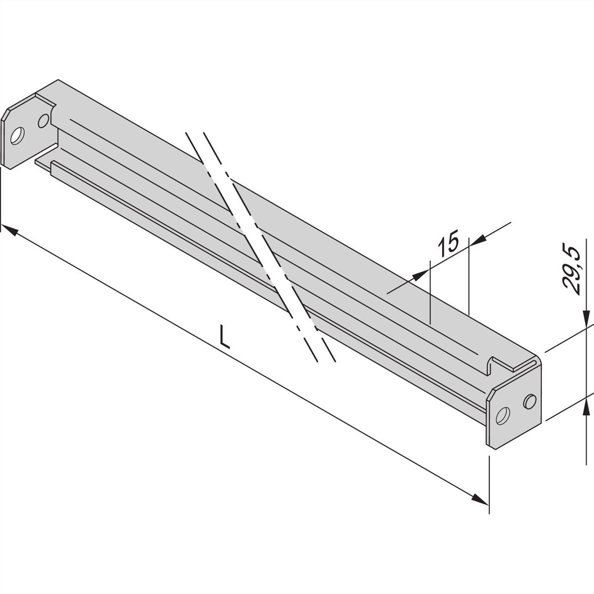 SCHROFF Varistar Rail en C pour largeur d'armoire 800W