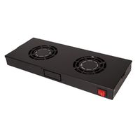 ROLINE 19" Unité de ventilation, 2 ventilateurs, ON/OFF, noir