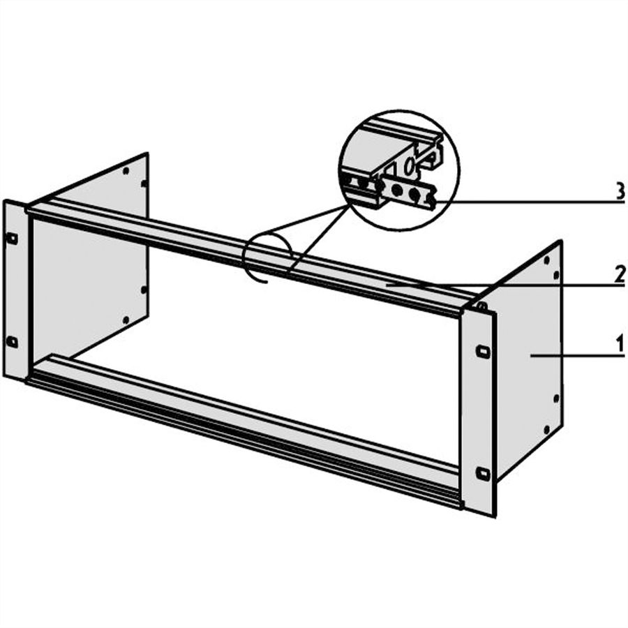 SCHROFF 19"-Modulträger europacPRO 3 HE/84 TE, Seitenwandtiefe 115,5 mm - 19"MODULTRAEGER 3HE 84TE115T