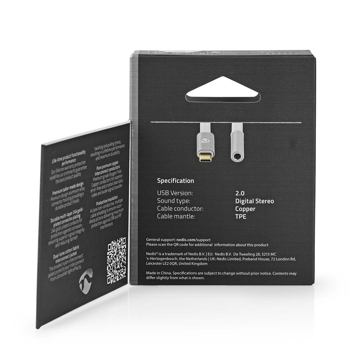 Nedis Adapter USB Typ C - 3,5mm Audio, ST/BU, 0.1 m, ST/BU