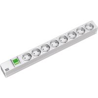BACHMANN Bâti de prises 19" 8x, avec interrupteur, alum.