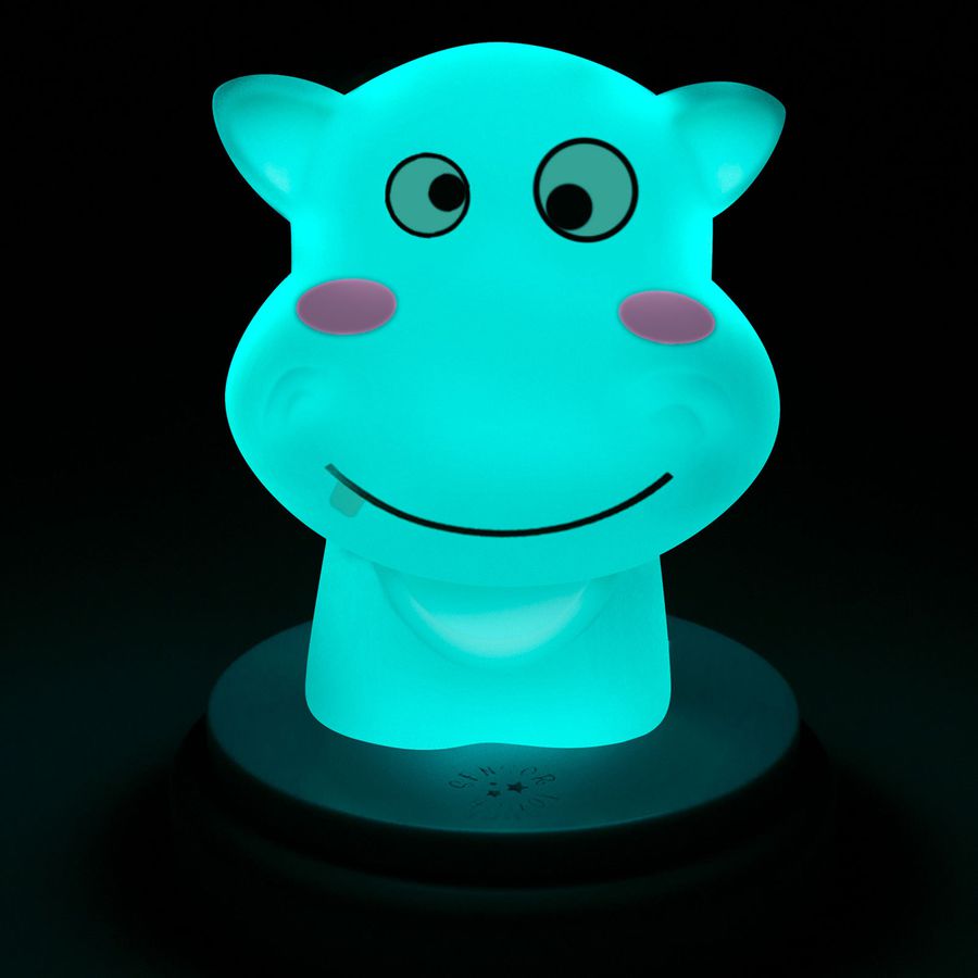 Veilleuse LED pour bébé Alecto Silly Hippo, Hippopotame, bleu