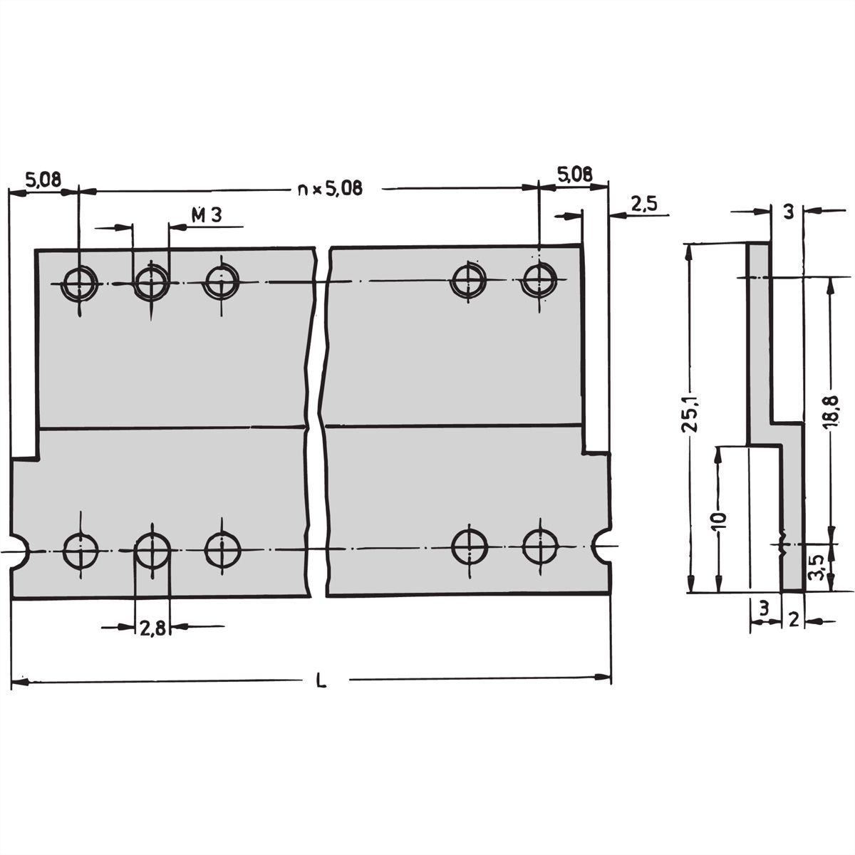 SCHROFF Z-Schiene für Steckverbinder nach DIN 41617, 31-polig (DIN 41617) - Z-SCHIENE 39TE F.DIN41617