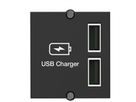BACHMANN USB A/A 15W Doppelcharger , 2x Typ A 5V/2,4A GST18, schwarz, 0,2 m
