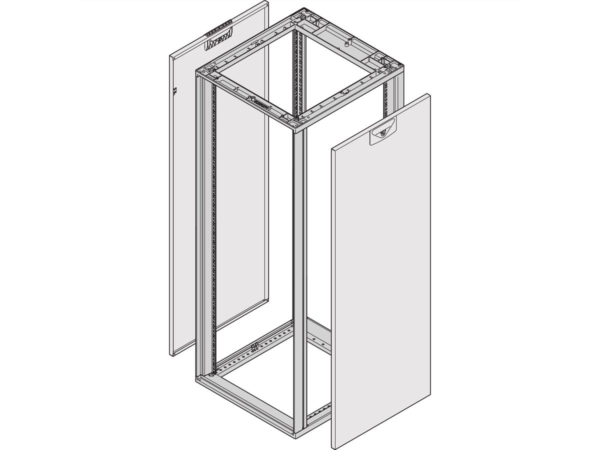 SCHROFF Paroi 12U 600P HD RAL7035 x2