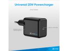 XLayer Chargeur Typ C Single Charger PD 20W Black, magnétique 15W